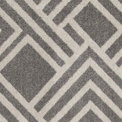 HomeRoots 5'X8' Grey Machine Woven Uv Treated Geometric Indoor Outdoor Area Rug