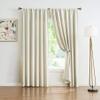 Treatmentex Pom Pom Curtains for Bedroom Windows 84 inch Energy Efficient Thermal Insulated Living Room Darkening Curtain Panels for Kitchen Nursery Room Ivory 52" w x2 Panels Rod Pocket view 2