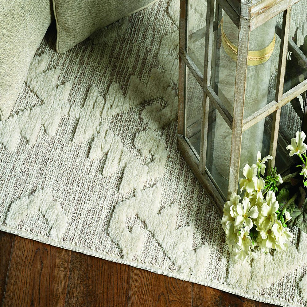 HomeRoots 8' Ivory Beige Machine Woven Geometric with Fringe Indoor Runner Rug