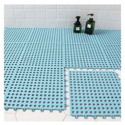 Interlocking Bath Shower Mats Wetroom Mat with Rapid Drainage Connectable Sauna Pool Spa Bathroom Bathtub Decks ALGFree (Color : A, Size : 4-Tiles)