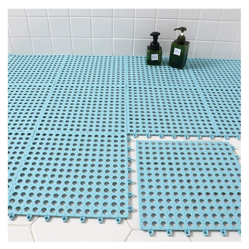 Interlocking Bath Shower Mats Wetroom Mat with Rapid Drainage Connectable Sauna Pool Spa Bathroom Bathtub Decks ALGFree (Color : A, Size : 4-Tiles)