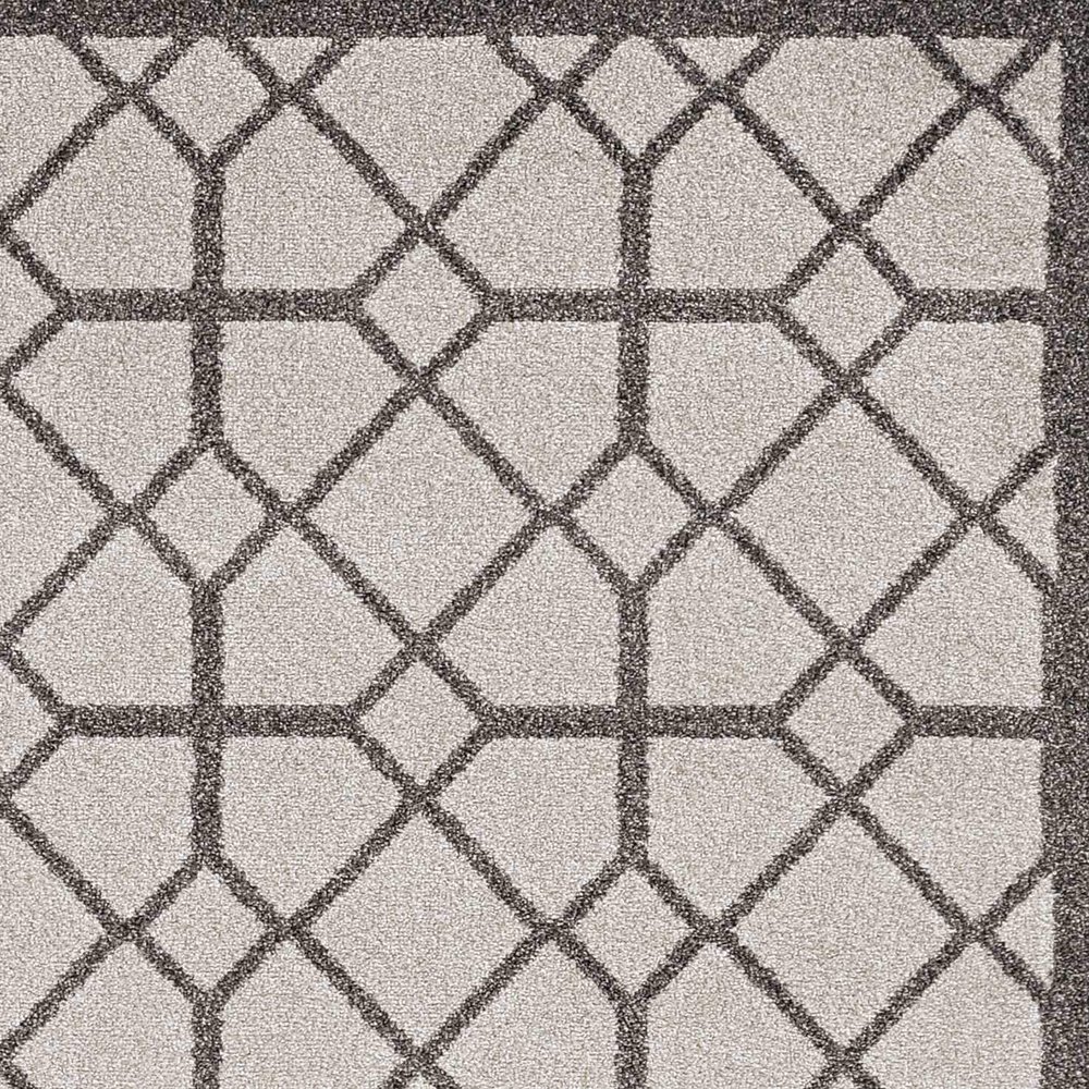 HomeRoots 5' X 8' Ivory Or Grey Geometric Tiles Area Rug