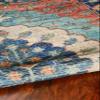 HomeRoots 5'X7' Blue Hand Woven Floral Medallion Indoor Area Rug view 1