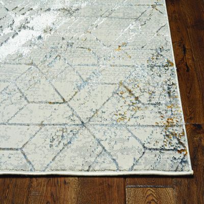 HomeRoots 7' Ivory Machine Woven Abstract Geometric Indoor Runner Rug