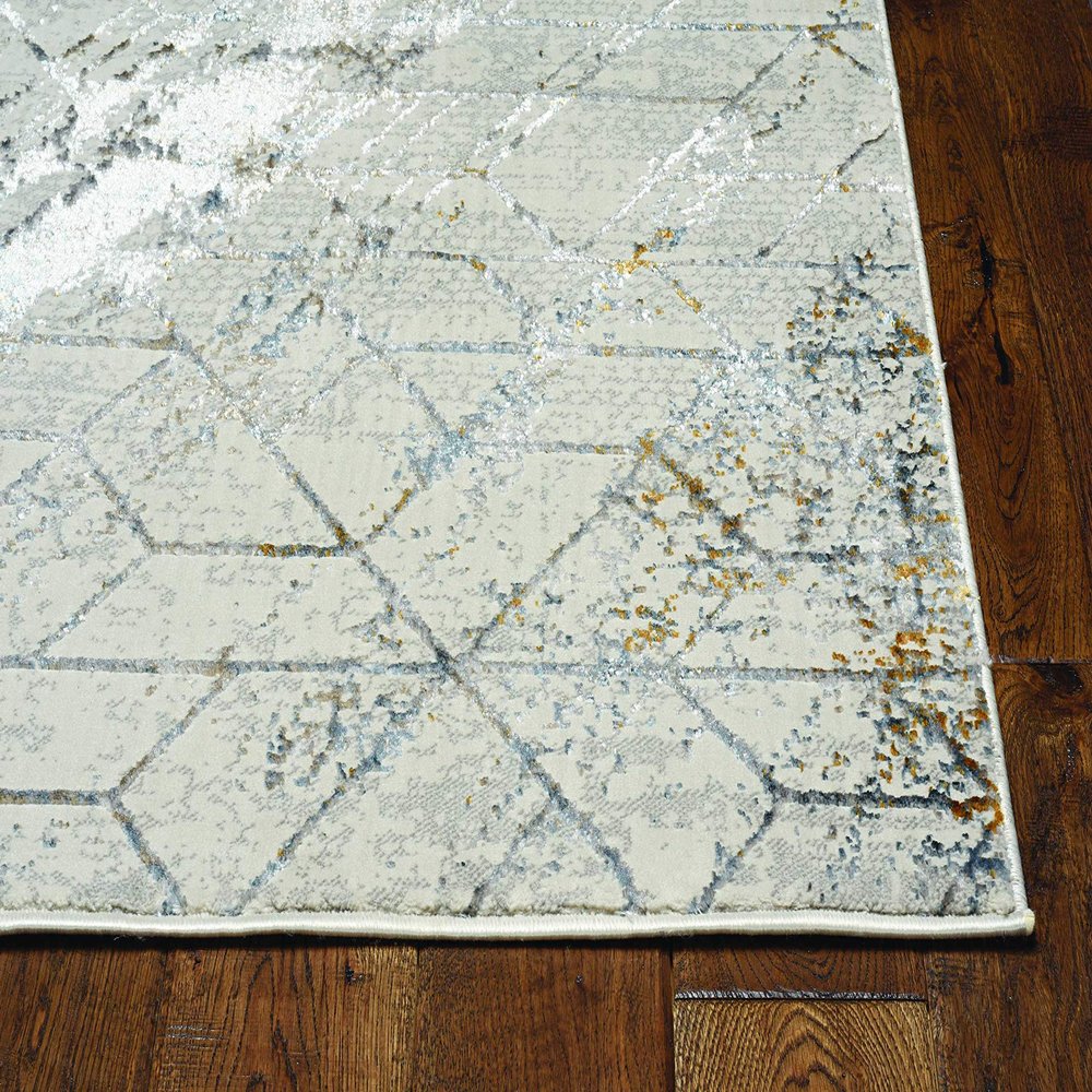 HomeRoots 7' Ivory Machine Woven Abstract Geometric Indoor Runner Rug