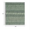 HomeRoots 8' Charcoal Machine Woven Uv Treated Scandinavian Indoor Outdoor Round Area Rug view 2