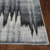 HomeRoots 3'X5' Blue Ivory Machine Woven Abstract Pulse Area Rug view 1