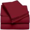 5 Piece Split Queen Sheets - Bed Sheets Split Queen Size  Bed Sheet Set Split Queen Size - 5 PC Cotton Sheets - 16" Deep Pocket Sheets 100% Cotton Bedding Sets (Split Queen, Burgundy Red) view 1