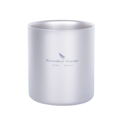Boundless Voyage 300ml Titanium Cup Double Walled Mug Lightweight Anti-scalding Drinkwear for Camping Home Water Tea Wine Beer Fruit Juice Ti3029D