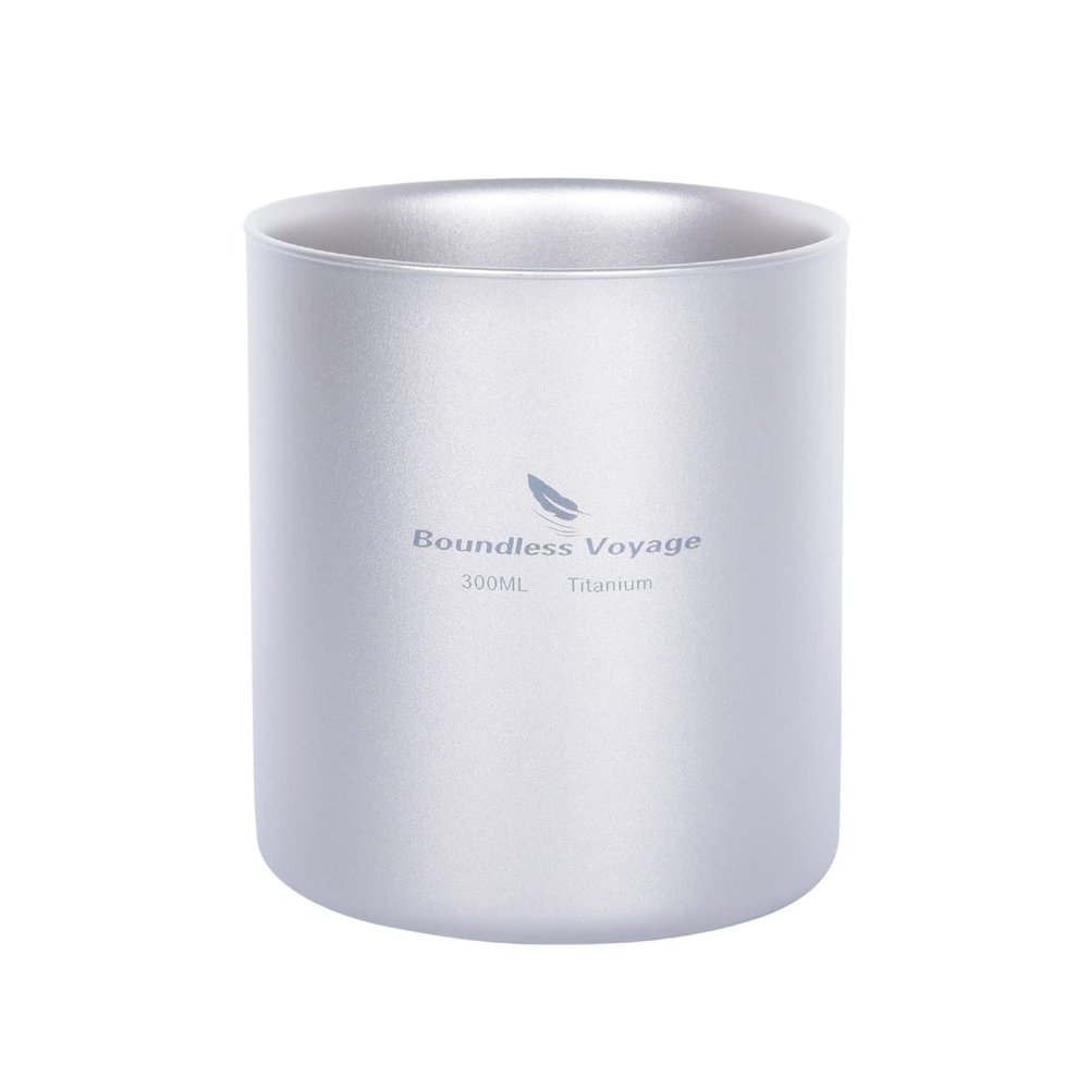 Boundless Voyage 300ml Titanium Cup Double Walled Mug Lightweight Anti-scalding Drinkwear for Camping Home Water Tea Wine Beer Fruit Juice Ti3029D