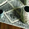 HomeRoots 3' X 5' Charcoal Diamonds Area Rug with Fringe view 2