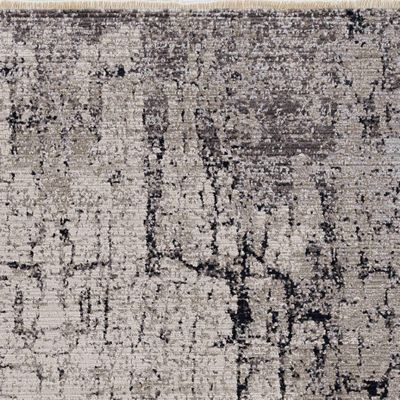 HomeRoots 47" X 65" X 0.'25" Ivory/Grey Polyester Rug