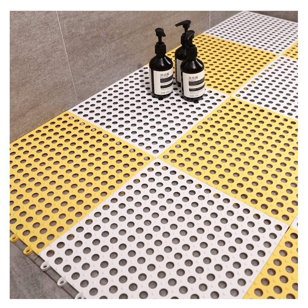 Bath Bathroom Mat, Not-Slip Shower Mat Thick Square Rectangle Bathroom Mats with Drain Holes 1.2cm Thick Waterproof Foot Pad ALGFree (Color : C, Size : 25-Tiles)