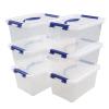 Kiddream 7 Quart Clear Plastic Box Bins, 6-pack Small Storage Bins with Lids view 1