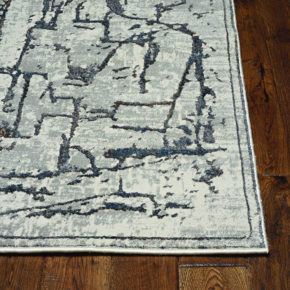 HomeRoots 7' Grey Machine Woven Abstract Indoor Runner Rug