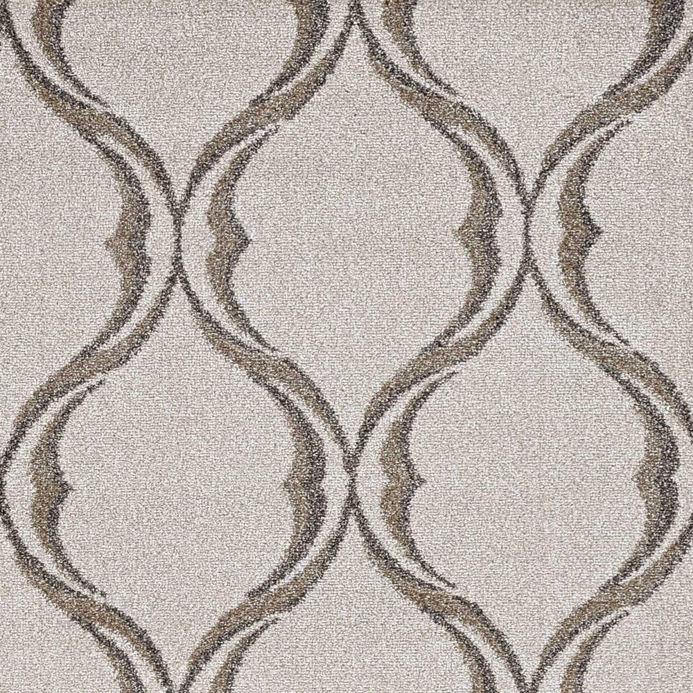 HomeRoots 5' X 8' Sand Wavy Lines Area Rug