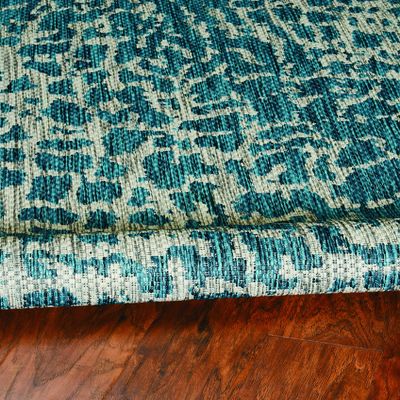 HomeRoots 5' X 8' Teal Animal Print Outdoor Area Rug