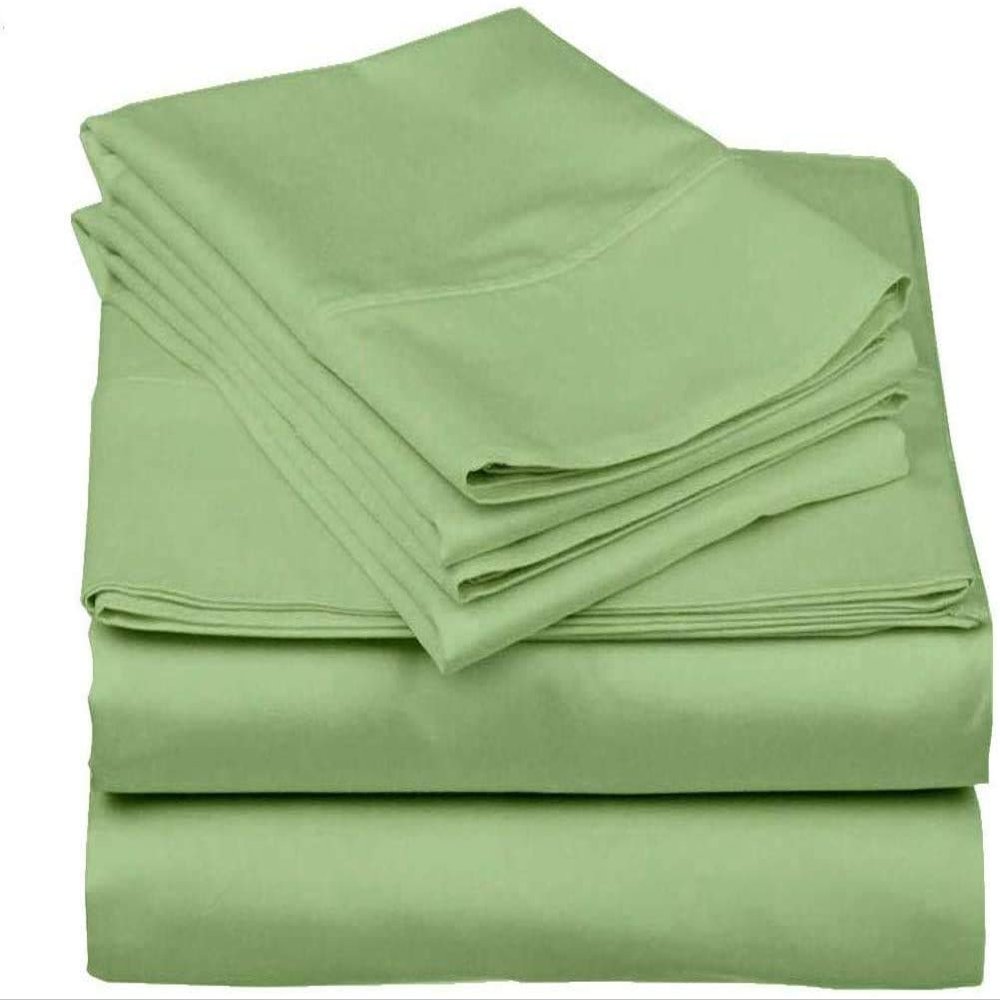 7 Piece Split Queen Sheets - Bed Sheets Split Queen Size Bed Sheet Set Split Queen Size - 7 PC Cotton Sheets - 16" Deep Pocket Sheets 100% Cotton Bedding Sets (Split Queen, Sage)