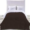 BedDecor 400 GSM Down Alternative Super Soft Premium Quality Microfiber Filling Reversible Comforter 600TC Solid Cover 100% Egyptian Cotton (Chocolate,California King) view 1