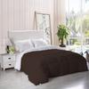 BedDecor 400 GSM Down Alternative Super Soft Premium Quality Microfiber Filling Reversible Comforter 600TC Solid Cover 100% Egyptian Cotton (Chocolate,California King) view 2
