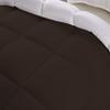 BedDecor 400 GSM Down Alternative Super Soft Premium Quality Microfiber Filling Reversible Comforter 600TC Solid Cover 100% Egyptian Cotton (Chocolate,California King) view 3