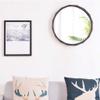 70cm(27.6) Hanging Wall Mirror with Walnut Wood Frame Round Decorative Mirror for The Living Room, Bathroom, Bedroom, and Entryway view 3