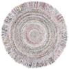 SAFAVIEH Braided Collection 4' Round Grey / Red BRD950Q Handmade Country Cottage Fringe Reversible Area Rug view 2