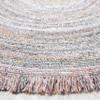 SAFAVIEH Braided Collection 4' Round Grey / Red BRD950Q Handmade Country Cottage Fringe Reversible Area Rug view 3