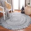SAFAVIEH Braided Collection Area Rug - 4' Round, Grey & Blue, Handmade Country Cottage Fringe Reversible, Ideal for High Traffic Areas in Living Room, Bedroom (BRD950M) view 1