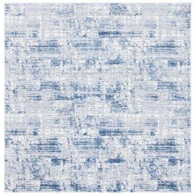 SAFAVIEH Amelia Collection Accent Rug - 2'2" x 4', Navy & Light Grey, Modern Abstract Distressed Design, Non-Shedding & Easy Care, Ideal for High Traffic Areas in Foyer, Living Room, Bedroom (ALA786N)