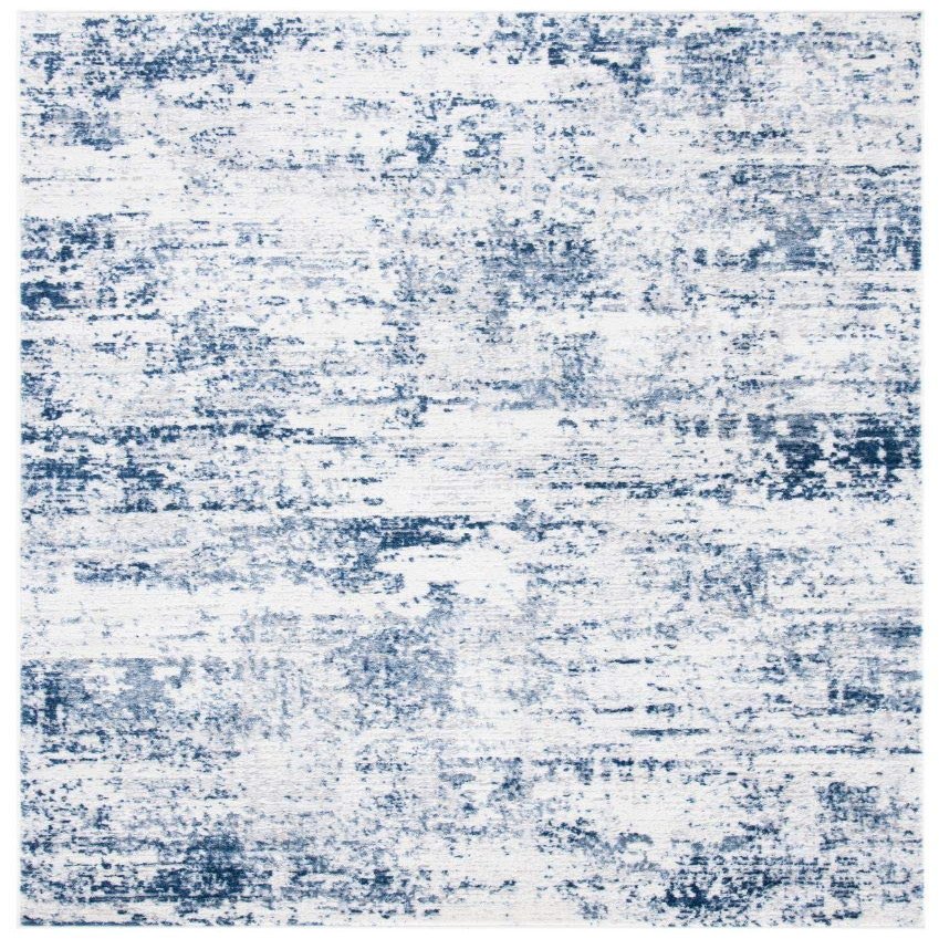 SAFAVIEH Amelia Collection Accent Rug - 2'2" x 4', Ivory & Navy, Modern Abstract Design, Non-Shedding & Easy Care, Ideal for High Traffic Areas in Entryway, Living Room, Bedroom (ALA700B)