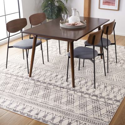 SAFAVIEH Area Rug 8x10 - Tulum Collection - Large - Ivory & Grey, Moroccan Design, Non-Shedding & Easy to Clean, Ideal for Living Room, Bedroom, Dining Space (TUL610A)