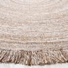 SAFAVIEH Braided Collection 4' Round Natural BRD950A Handmade Country Cottage Fringe Reversible Area Rug view 2