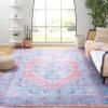 SAFAVIEH Washable Rug Serapi Collection - 8' x 10', Light Blue & Beige, Slip Resistant & Easy to Clean, Ideal for Living Room, Bedroom, Dining Space (SEP356J) view 1