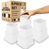 Home Intuition Heavy Duty Adjustable Bed Risers Furniture Riser 3, 5 or 8-Inch, 4 Pack, 8-Piece Set (White) view 1