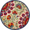 Nourison Home Aloha Red Multicolor 4' x Round Area Rug - Easy Clean, Non Shedding, Bed Room, Living Room, Dining Room, Kitchen (4' x Round) view 2
