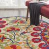 Nourison Home Aloha Red Multicolor 4' x Round Area Rug - Easy Clean, Non Shedding, Bed Room, Living Room, Dining Room, Kitchen (4' x Round) view 4
