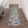 Nourison Home Aloha Natural Blue 2'3" x 12' Area Rug - Easy Clean, Non Shedding, Bed Room, Living Room, Dining Room, Kitchen (12' Runner) view 4