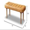 Pemberly Row Mid-Century Modern Benji Cognac Tan Genuine Leather Bench view 3