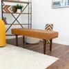 Pemberly Row Mid-Century Modern Benji Cognac Tan Genuine Leather Bench view 4