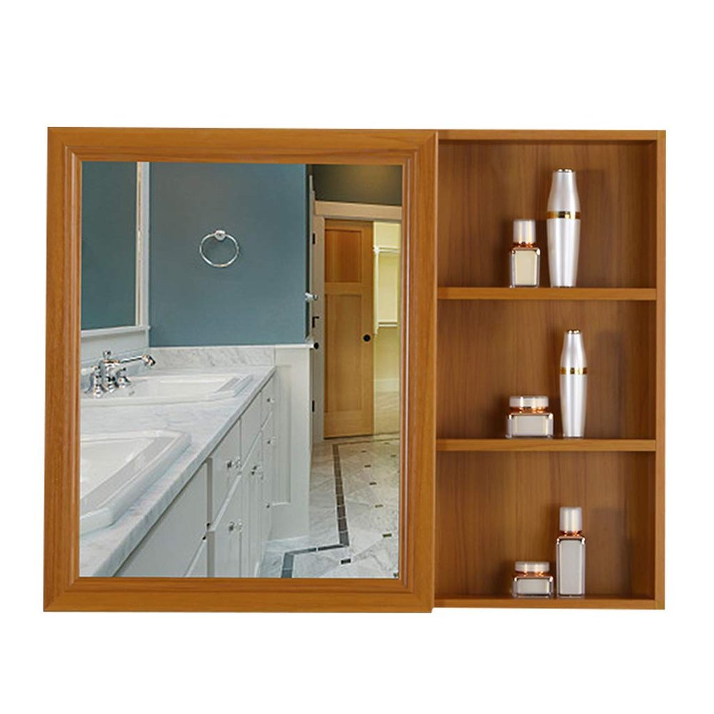 Mirrored Bathroom Cabinet, Wall Mounted Storage Organizer with Mirror Door, Vanity Cabinet with 2-Tier Inner Shelves for Living Room Bedroom