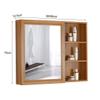 Mirrored Bathroom Cabinet, Wall Mounted Storage Organizer with Mirror Door, Vanity Cabinet with 2-Tier Inner Shelves for Living Room Bedroom view 3