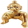 Bal Gopal, Laddu Gopal, Krishna Statue, Mathura Thakur ji Brass Metal (155 Gram Approx.) (Size - H: 7cm, W: 4cm, D: 6cm) Medium view 2