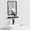 40 x 50cm Black Metal Framed HD Wall Mirror Large Shaving Vanity Mirror with Shelf,Simple Elegant Design for Bathroom view 4