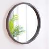 70cm(27.6) Hanging Wall Mirror with Walnut Wood Frame Round Decorative Mirror for The Living Room, Bathroom, Bedroom, and Entryway view 1
