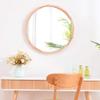 50/70CM Wooden Frame Round Mirror, Accent Mirror, Wall Mirror, for Living Rooms, Bathroom - Natural view 2
