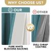 H.VERSAILTEX Linen Look 100% Blackout Curtains 95 Inches Long for Bedroom Full Light Blocking Rod Pocket Linen Textured Thick Window Curtain Drapes with White Backing, Teal, 2 Panels view 3