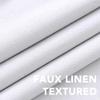 H.VERSAILTEX Linen Look 100% Blackout Bright White Curtains 95 Inches Long for Bedroom Full Light Blocking Rod Pocket Linen Textured Thick Window Curtain Drapes with White Backing, 2 Panels view 4