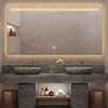 LED Lighted Bathroom Mirror, Modern Touch Dimmable Wall Mirror with Dimmer and Lights, Wall Mounted Fogless Backlit Lighted Makeup Vanity Mirror view 1