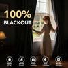H.VERSAILTEX Linen Look 100% Blackout Curtains 95 Inches Long for Bedroom Full Light Blocking Rod Pocket Linen Textured Thick Window Curtain Drapes with White Backing, Navy, 2 Panels view 2